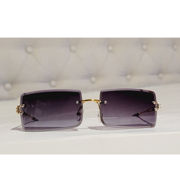 Rectangular Rimless Sunglasses π HP - Picture 5 of 12